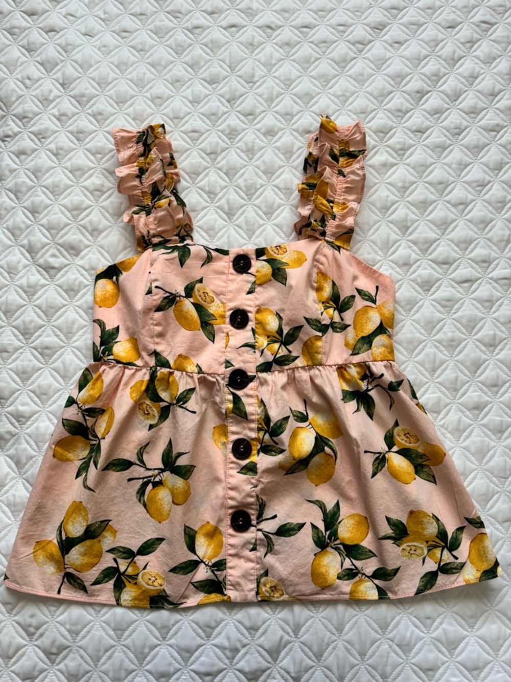 moodie by Anthropologie Ruffle Pink Limoncello Lemon Peplum Tank Top Size S